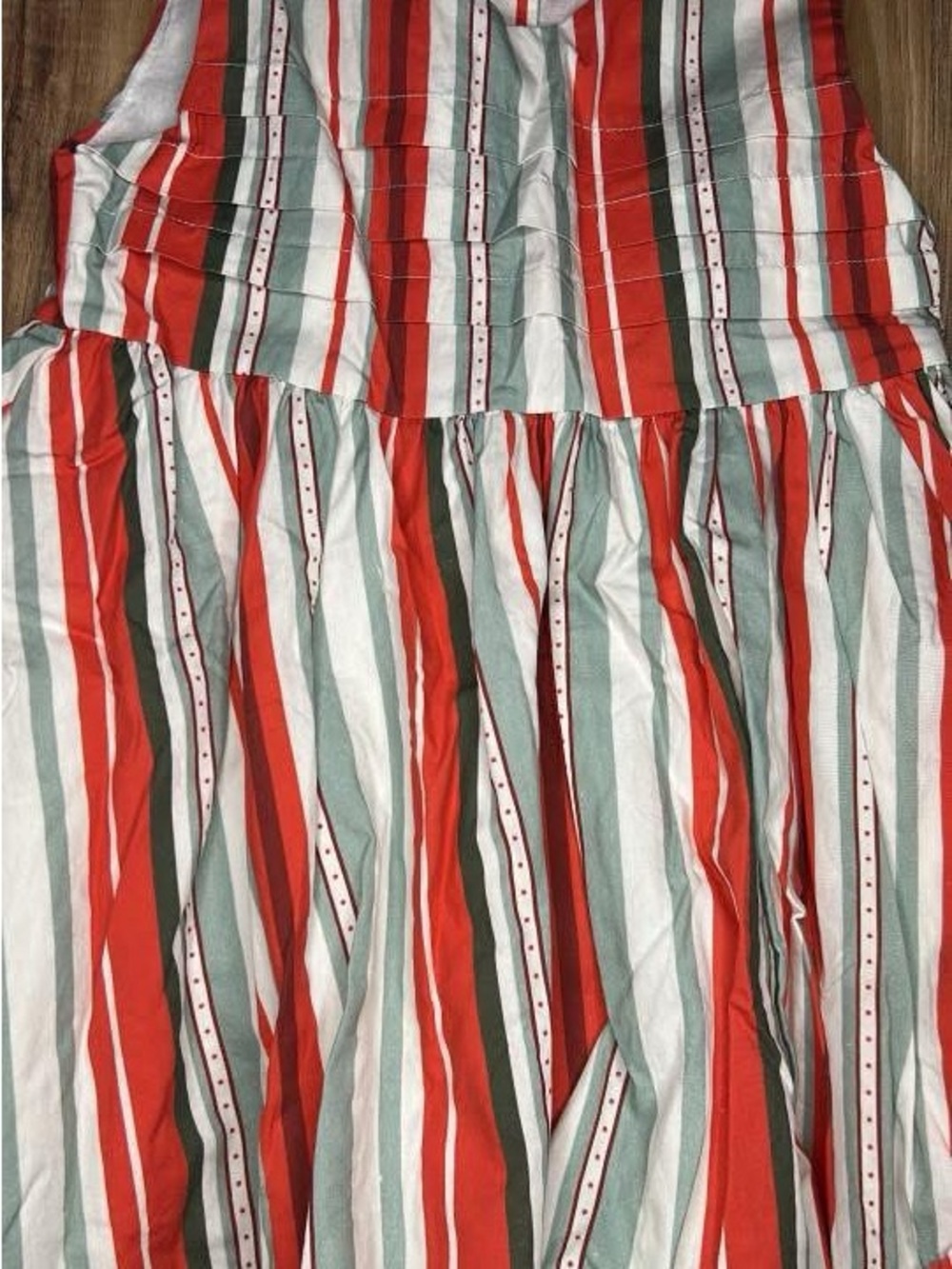 cheeky plum Red White Green Striped Casual Kids Dress